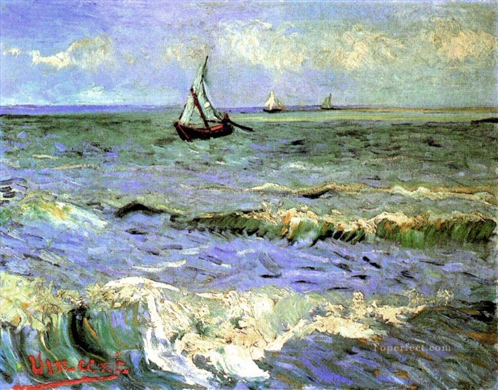 Vincent van Gogh Ocean Waves at Saintes Maries Oil Paintings